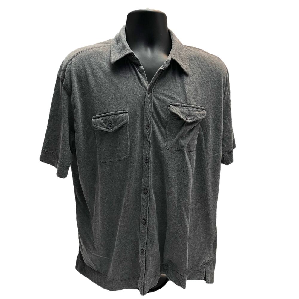 Calvin Klein‎ Jeans Mens XXL Short Sleeve Button-Up Gray Shirt with dual pockets
